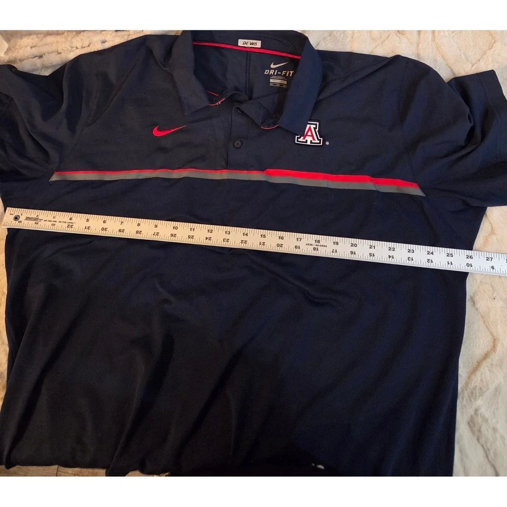 Nike Arizona Wildcats Dri-FIT Polo Shirt Mens‎ XXL Navy Blue NCAA Arizona Logo